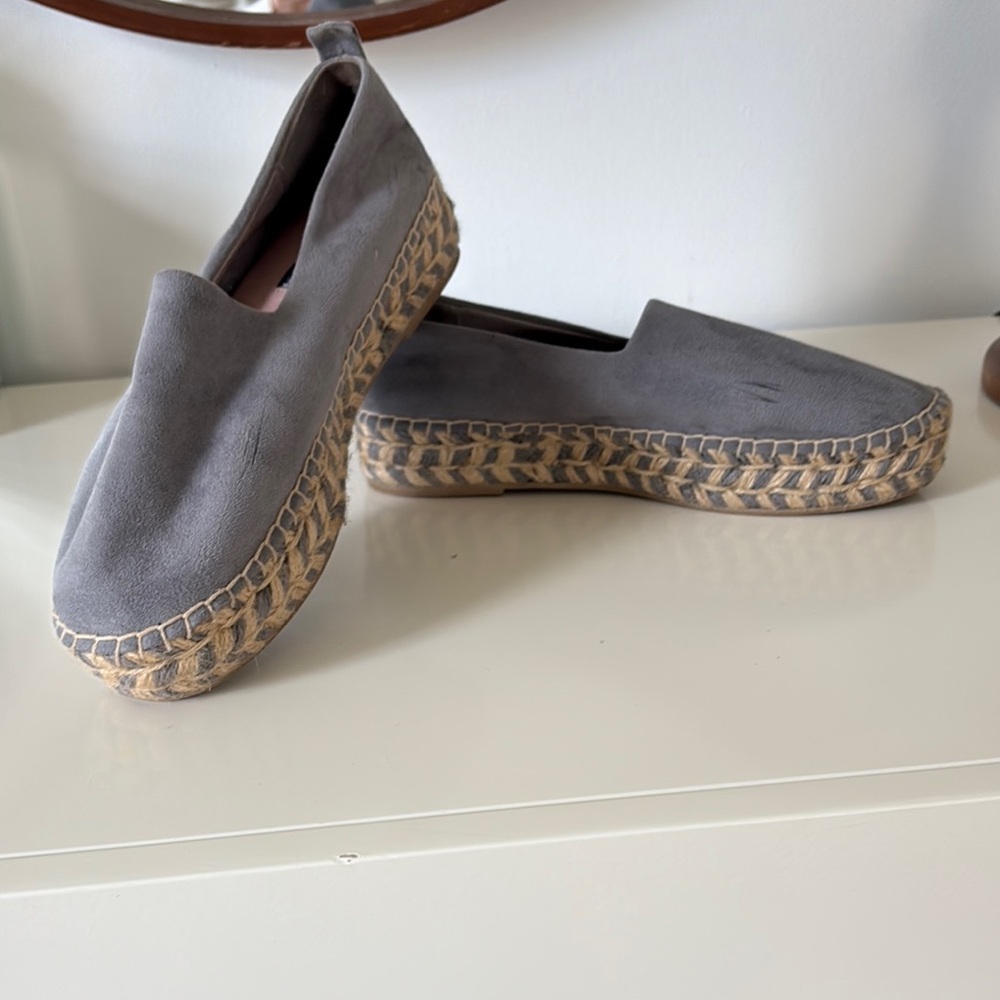 Gray Espadrille Slip-On Shoes